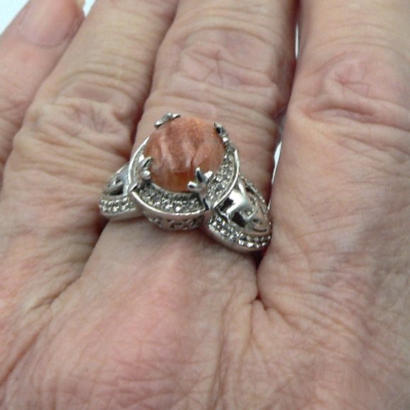 Sz 7 Genuine  Madras Sunstone (Ovl 2.75 ct) Ring   NWOT - Picture 5 of 5